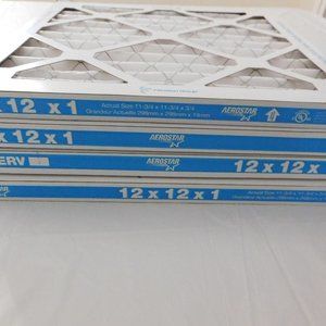 Aerostar 12x12x1 MERV 8 Furnace Air Filter, 4 Pack